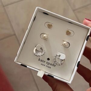 New Kate Spade Yours Truly Three Earrings Boxed Set